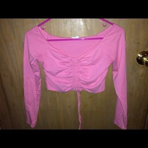 Pink drawstring top